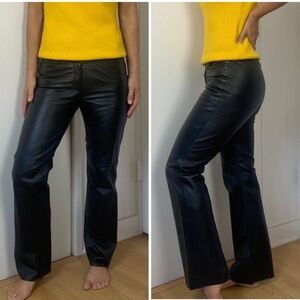 Vintage Hugo Buscati Black Leather Pants size 6 Petite